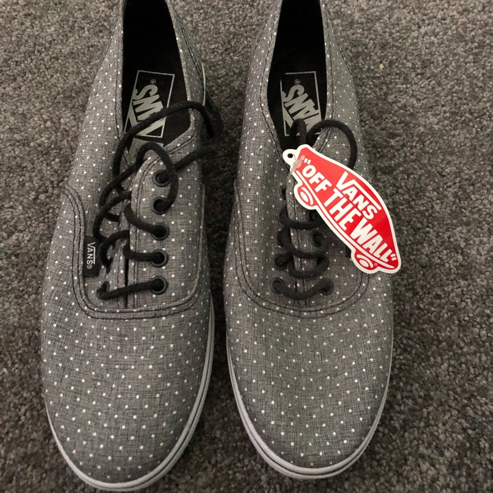 Womens Vans Gray w/ White Polka Dot size 9